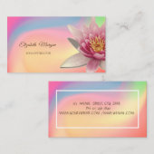 Carte De Visite Aquarelle Lotus, Yoga coloré (Devant / Derrière)
