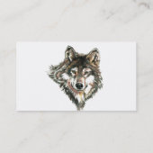 Carte De Visite Aquarelle Loup mignon, Loups animal sauvage (Dos)