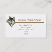 Carte De Visite Aquarelle Loup mignon, Loups animal sauvage (Devant)