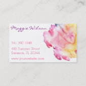 Carte De Visite Aquarelle lumineuse (Dos)