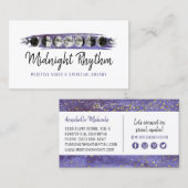 Carte De Visite Aquarelle Lune Cycle lunaire Nuit Ciel Médias soci (Devant / Derrière)