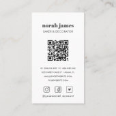 Carte De Visite Aquarelle Macarons gâteau doux Icône sociale QR CO (Dos)