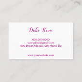 Carte De Visite Aquarelle Magenta Abstraite (Dos)