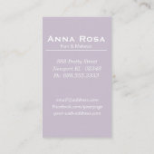 Carte De Visite Aquarelle magenta pourpre d'or géométrique chic de (Dos)