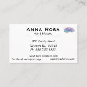 Carte De Visite Aquarelle magenta pourpre d'or géométrique de *~* (Dos)