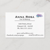 Carte De Visite Aquarelle magenta pourpre d'or Girly géométrique (Dos)