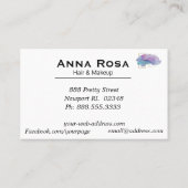 Carte De Visite Aquarelle magenta pourpre Girly géométrique d'or (Dos)