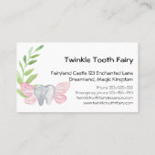 Carte De Visite Aquarelle Magique Dentiste de la poitrine dentaire (Dos)