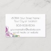 Carte De Visite Aquarelle Magnolia et Or (Dos)