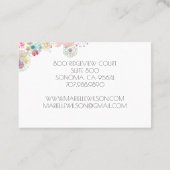 Carte De Visite Aquarelle Main peinte Florale Planificateur d'évén (Dos)