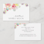 Carte De Visite Aquarelle Main peinte Florale Planificateur d'évén (Devant / Derrière)