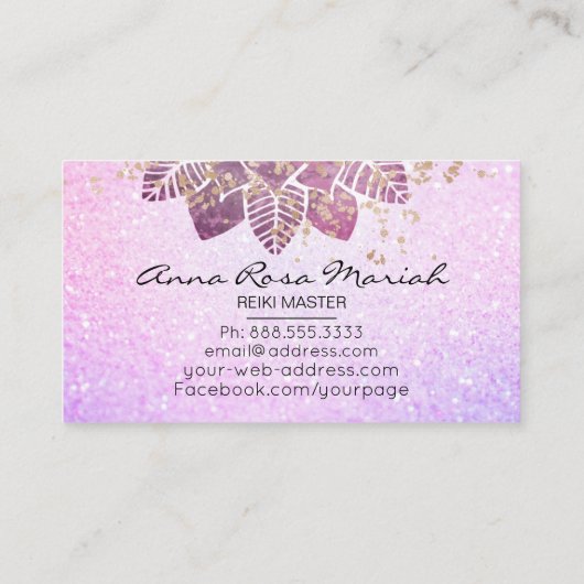 Carte De Visite *~* Aquarelle Mandala Parties scintillant guérison (Dos)