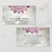 Carte De Visite *~* Aquarelle Mandala Parties scintillant Reiki Sp (Devant / Derrière)