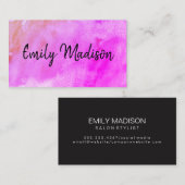 Carte De Visite Aquarelle manuscrite tendance (Devant / Derrière)