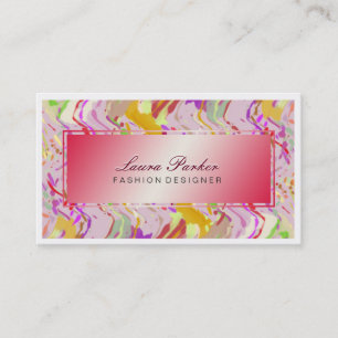 Carte De Visite Aquarelle Maquillage Artiste Cheveux Styliste Or r