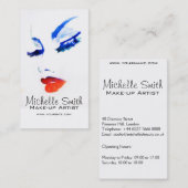 Carte De Visite Aquarelle maquillage visage marque artiste (Devant / Derrière)