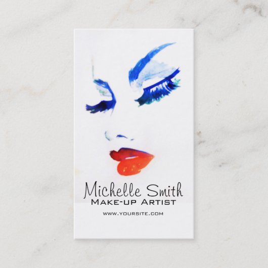 Carte De Visite Aquarelle maquillage visage marque artiste (Devant)