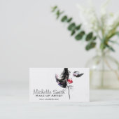 Carte De Visite Aquarelle maquillage visage marque artiste (Debout devant)