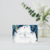 Carte De Visite Aquarelle marbrée bleu saphir BarefootBride™ (Debout devant)