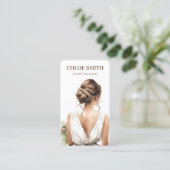 Carte De Visite Aquarelle mariée mariée coiffeuse Mariage Pro (Debout devant)
