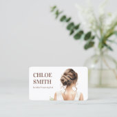 Carte De Visite Aquarelle mariée mariée coiffeuse Mariage Pro (Debout devant)