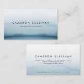 Carte De Visite Aquarelle Marine bleu Ombre moderne (Devant / Derrière)