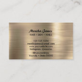 Carte De Visite Aquarelle Marine Or Agate Or Brossé Métal (Dos)