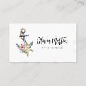 Carte De Visite Aquarelle marine QR Code moderne (Devant)