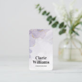 Carte De Visite Aquarelle mauve fluor moderne  (Debout devant)