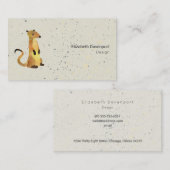 Carte De Visite Aquarelle Meerkat sur un professionnel beige (Devant / Derrière)
