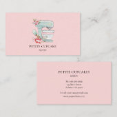Carte De Visite Aquarelle Mélangeur de gâteau logo boulangerie ros (Devant / Derrière)