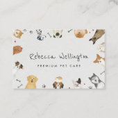 Carte De Visite Aquarelle mignonne Animaux Chiens Animaux Animaux (Devant)