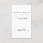 Carte De Visite Aquarelle mignonne Animaux de compagnie Sitter Chi (Dos)