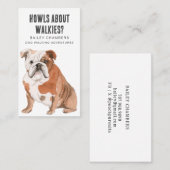 Carte De Visite Aquarelle mignonne Bull Chien Walker (Devant / Derrière)