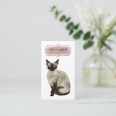 Carte De Visite Aquarelle mignonne Chat Pet Sitter (Debout devant)