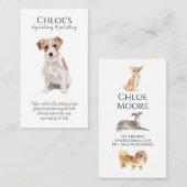 Carte De Visite Aquarelle mignonne chien animal de compagnie Sitte (Devant / Derrière)