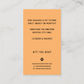 Carte De Visite Aquarelle mignonne Chien marchant Animal assis (Dos)