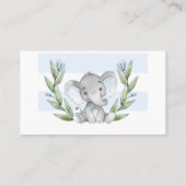 Carte De Visite Aquarelle mignonne Elephant Garçon Bébé Déchets Ra (Dos)