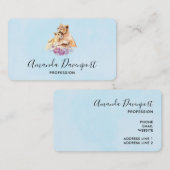 Carte De Visite Aquarelle mignonne Mère Lion & Cub (Devant / Derrière)
