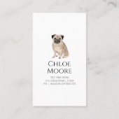 Carte De Visite Aquarelle mignonne Pet Sitter Chien Walker (Dos)