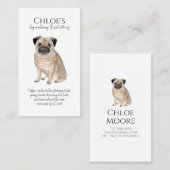 Carte De Visite Aquarelle mignonne Pet Sitter Chien Walker (Devant / Derrière)