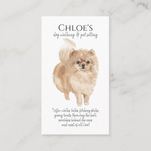 Carte De Visite Aquarelle mignonne Pet Sitter Chien Walker