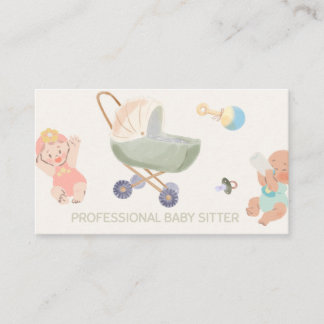 Carte de visite aquarelle mignonne pour gardienne