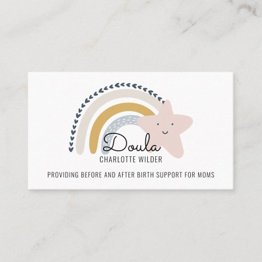Carte De Visite Aquarelle mignonne Rainbow Doula Midwoman (Devant)
