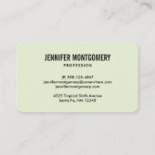 Carte De Visite Aquarelle mignonne Sloth & Feuilles tropicaux (Dos)