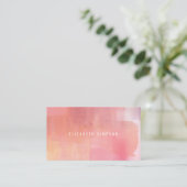 Carte De Visite Aquarelle minimale de couleur rose simple (Debout devant)