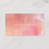 Carte De Visite Aquarelle minimale de couleur rose simple (Devant)
