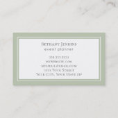 Carte De Visite Aquarelle minimale Sage Vert verdure (Dos)