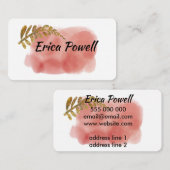 Carte De Visite Aquarelle minimaliste abstraite (Devant / Derrière)