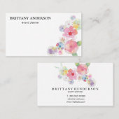 Carte De Visite Aquarelle minimaliste moderne (Devant / Derrière)